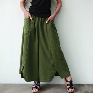 NO.41 Women’s Wide Leg Palazzo Pants, Casual Loose Fitting Trousers in Light Olive