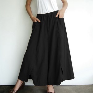 Pantalón Palazzo ancho para mujer n.° 41, informal, holgado, color negro