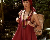 NO.275 Women 39 s Lagenlook Wide Leg Romper, Casual Harem Jumpsuit, Ladies Summer Beach Overalls, Playsuit in Red
