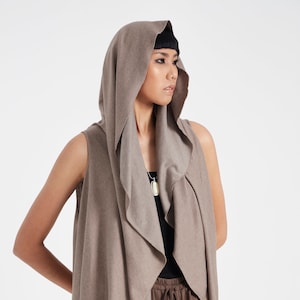 【送料無料】 NO.318 Women's Circle Waterfall Draped Vest, Sleeveless Open トップス
