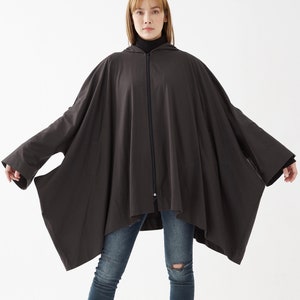 NO.179 Women&#39;s Long Sleeve Full-Zip Oversized Hoodie Jacket, Jacket with Hood, Unisex Hooded Jacket in Charcoal
