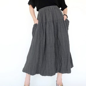 NO.261 Women's Striped Balloon Skirt 100% Natural Cotton - Etsy