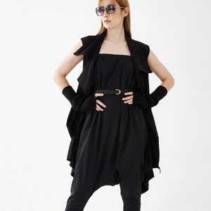 NO.125 Women's Strapless Loose Jumpsuit, Casual Harem Rompers, Summer Loose Playsuit in Black image 1