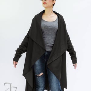 NO.228 Women s Waterfall Collar Long Sleeve Cardigan Cardigan