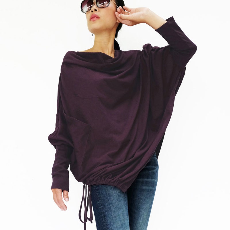 ASYMMETRIC PANEL COLLAR SWEATER