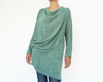 NO.182 Women's Cowl Neck Long Sleeve Knit Sweater #Mint