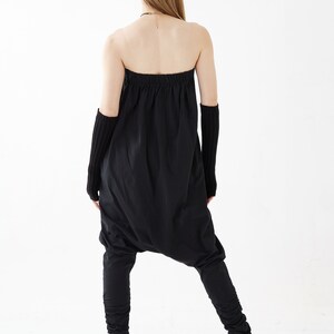 NO.125 Women's Strapless Loose Jumpsuit, Casual Harem Rompers, Summer Loose Playsuit in Black image 9