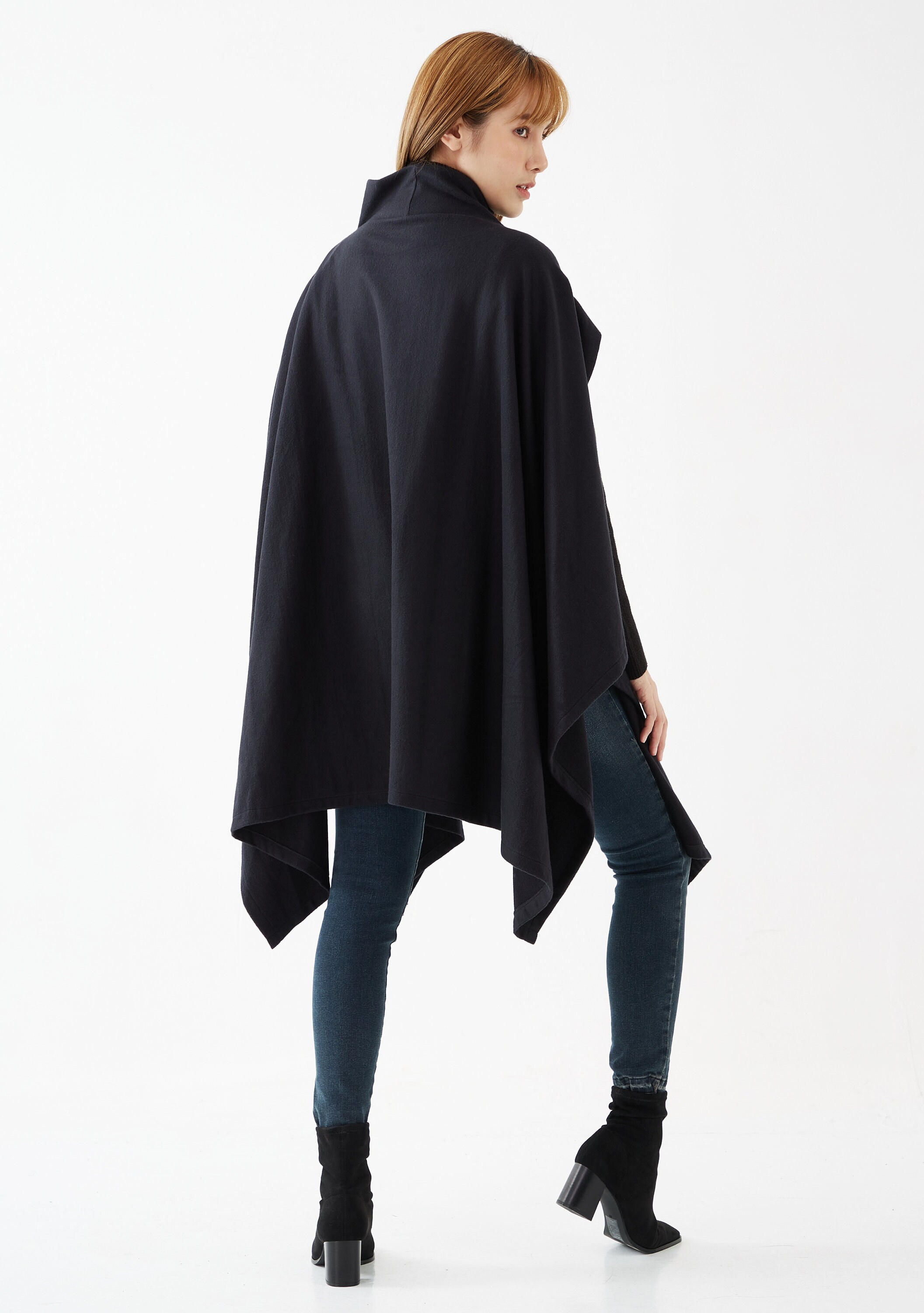 Fashion Men Women Wool Blend Cloak Double Breasted Cape