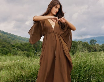 SINCE THEN ♥ Butterfly V-neck Long Dress /追跡付 Butterfly v-neck long dress – SINCETHEN