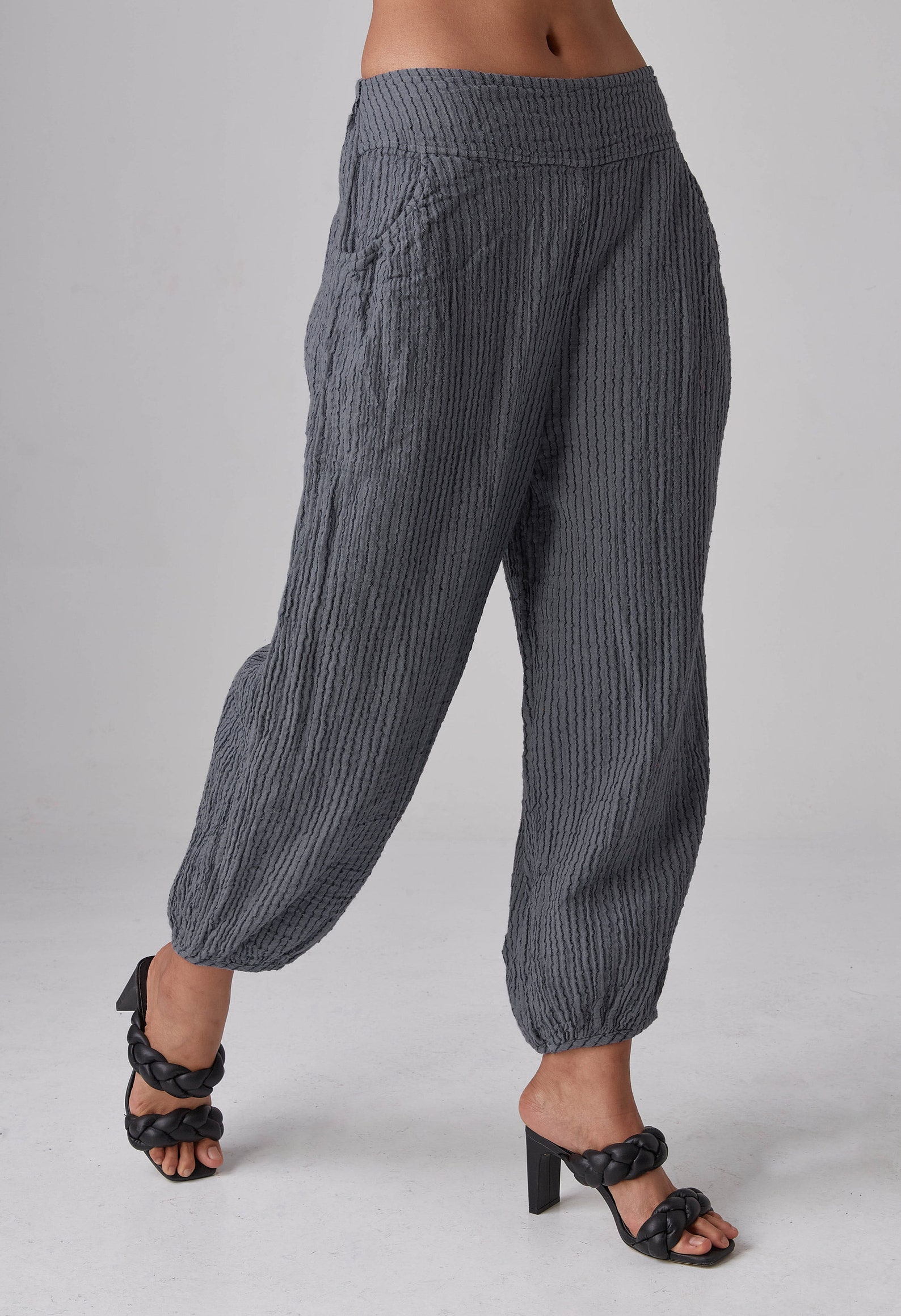 striped ankle pants