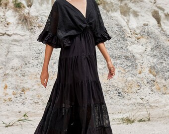 ASOS DESIGN - Robe longue sans manches à fleurs avec dos échancré