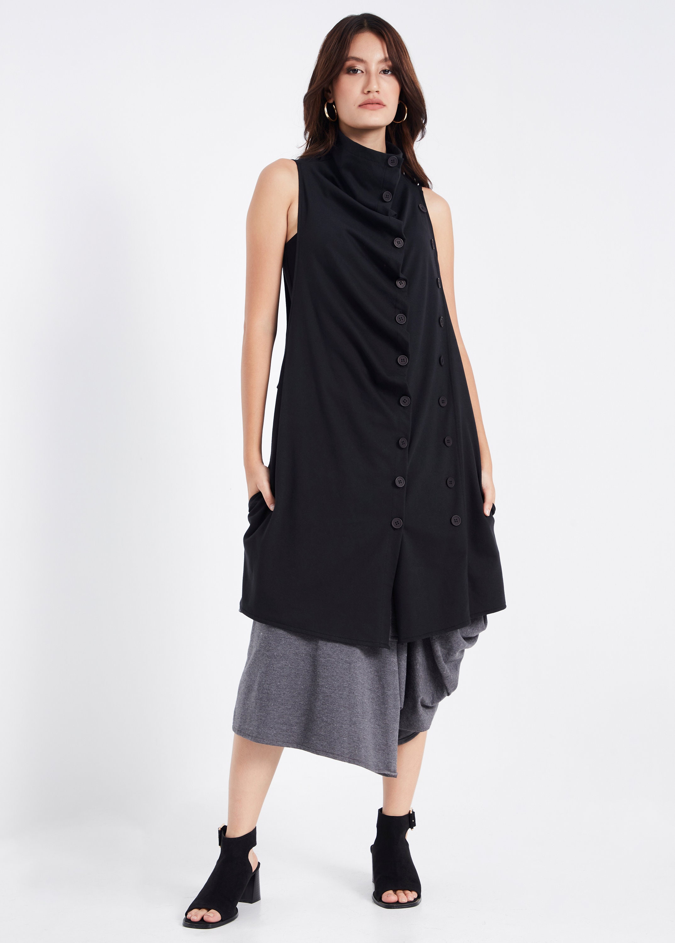 トップス nagonstans asymmetry slit vest nagonstans asymmetry slit vest