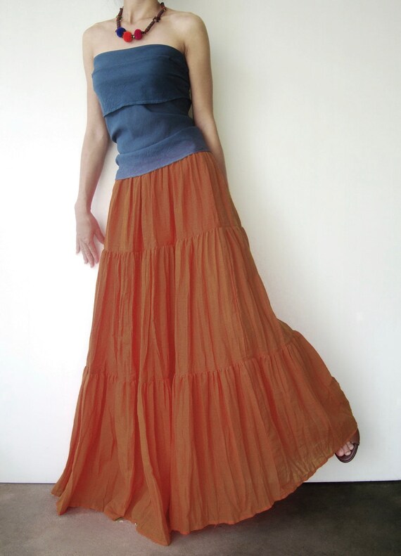 mamma mia orange maxi skirt