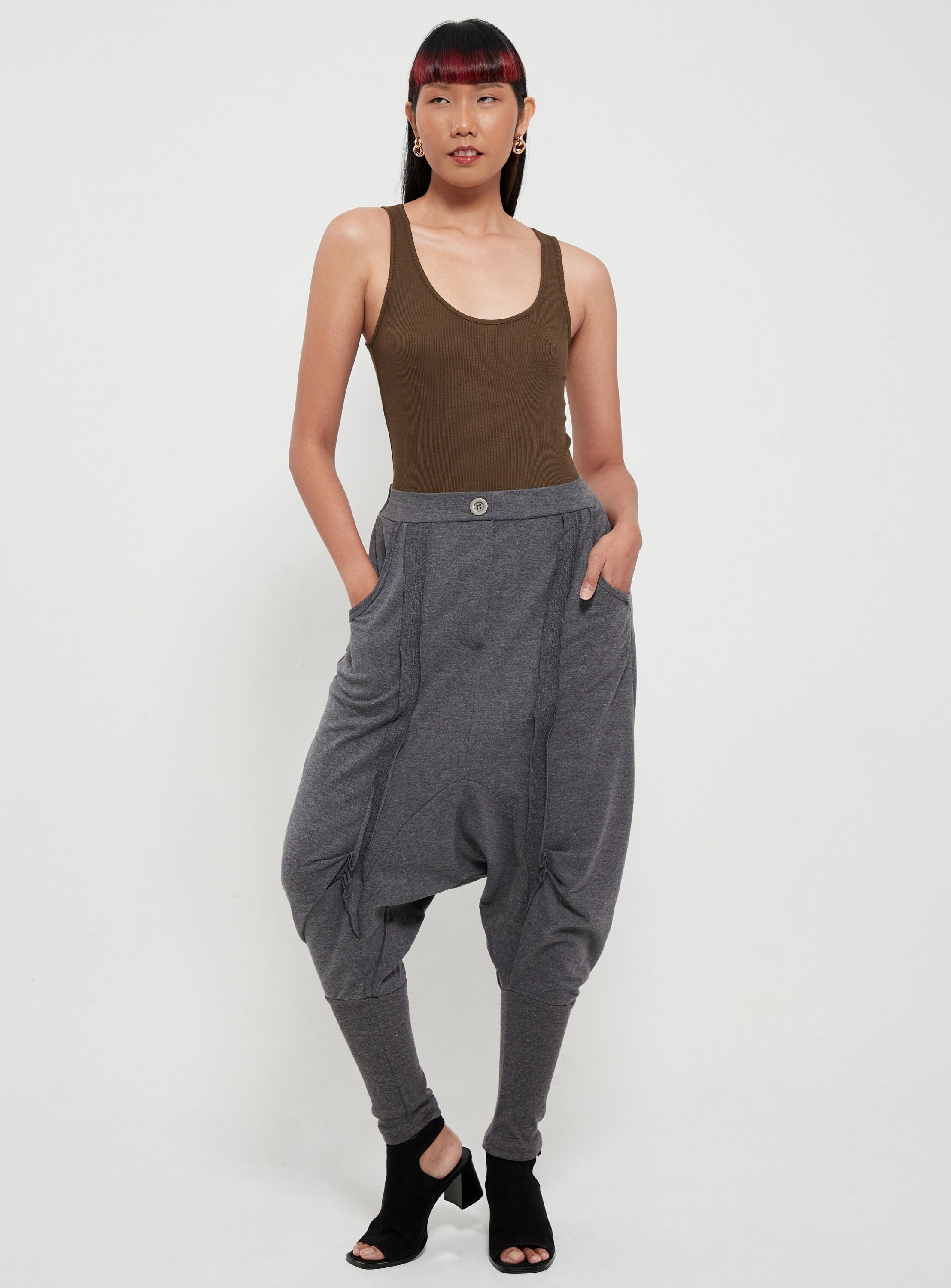 その他 SALSATION Drop Crotch Pants M LIGHT GREY Drop Crotch Pants – Salsation Wear