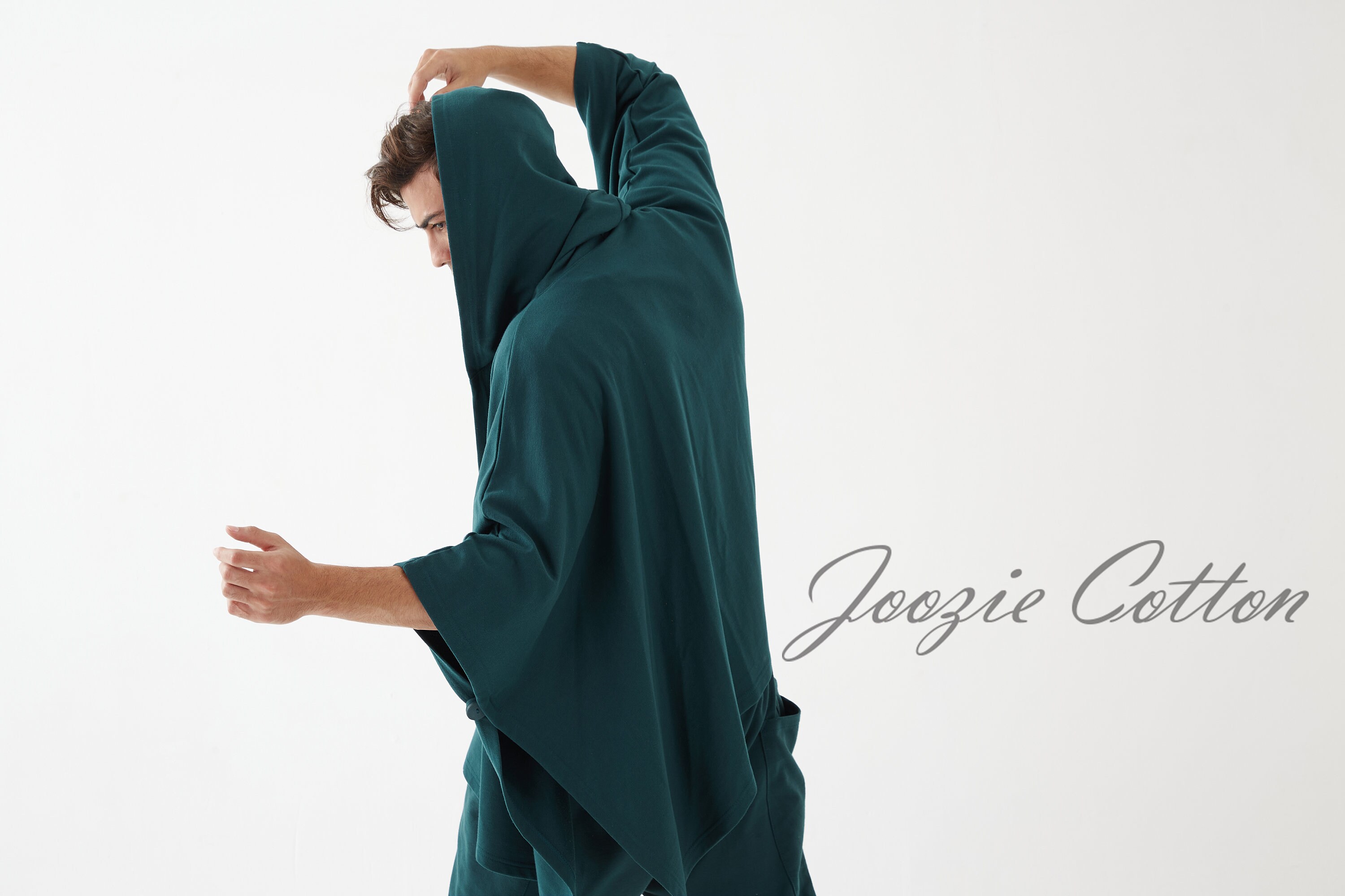NO.163 Men's Button Front Hooded Poncho Comfy Versatile - Etsy