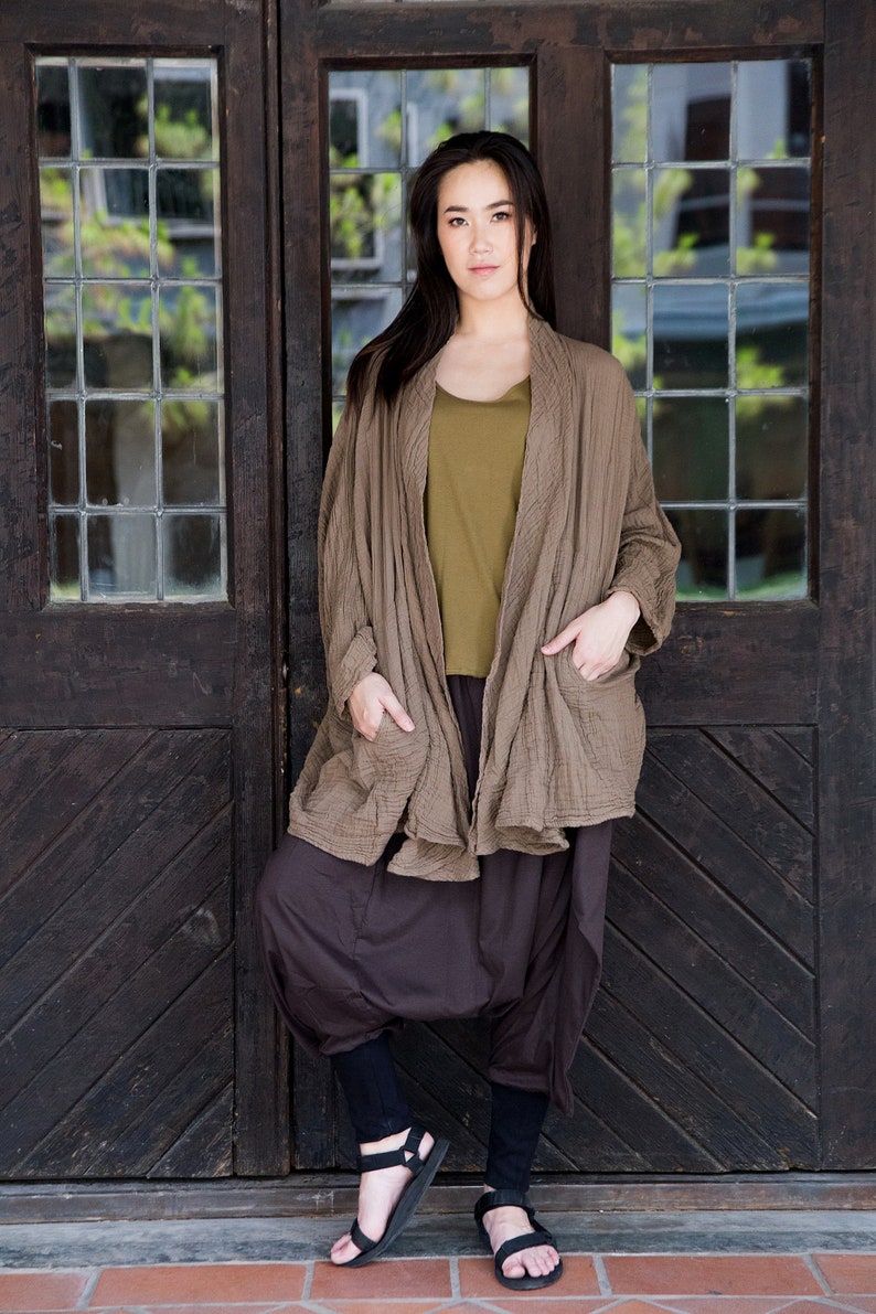 NO.243 Double Cotton Gauze Kimono Cardigan Women Women's Etsy