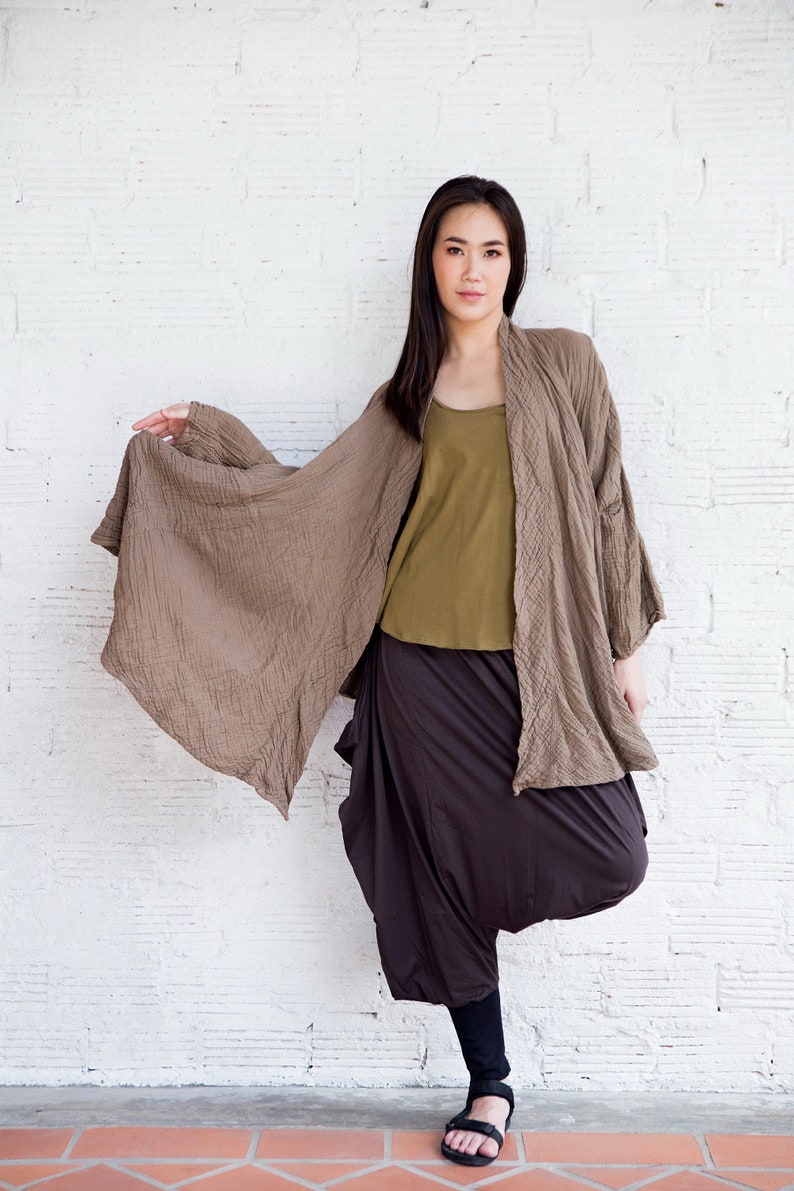 NO.243 Double Cotton Gauze Kimono Cardigan Women Women's Etsy