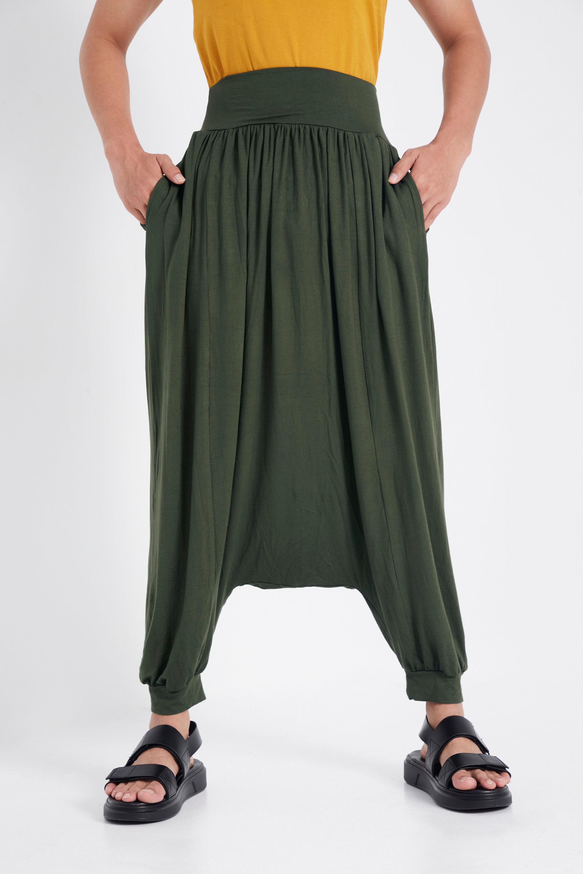 NO.306 Men's Softly Softly Drop Crotch Harem Pants, Low Crotch