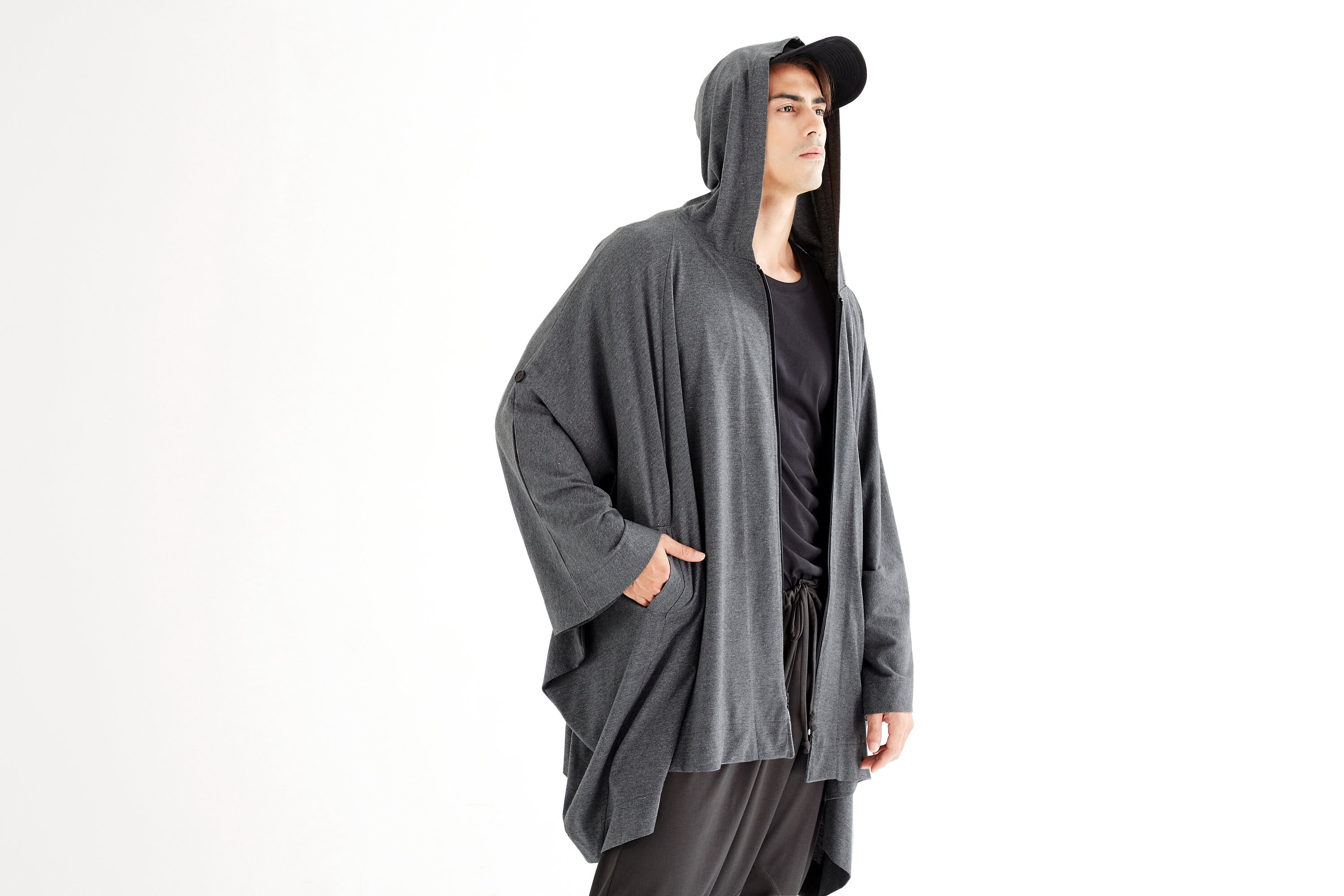 NO.179 Men's Long Sleeve Full-zip Oversized Hoodie Jacket