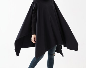 NO.279 Women's Stand Collar Poncho Sweater, Extravagant