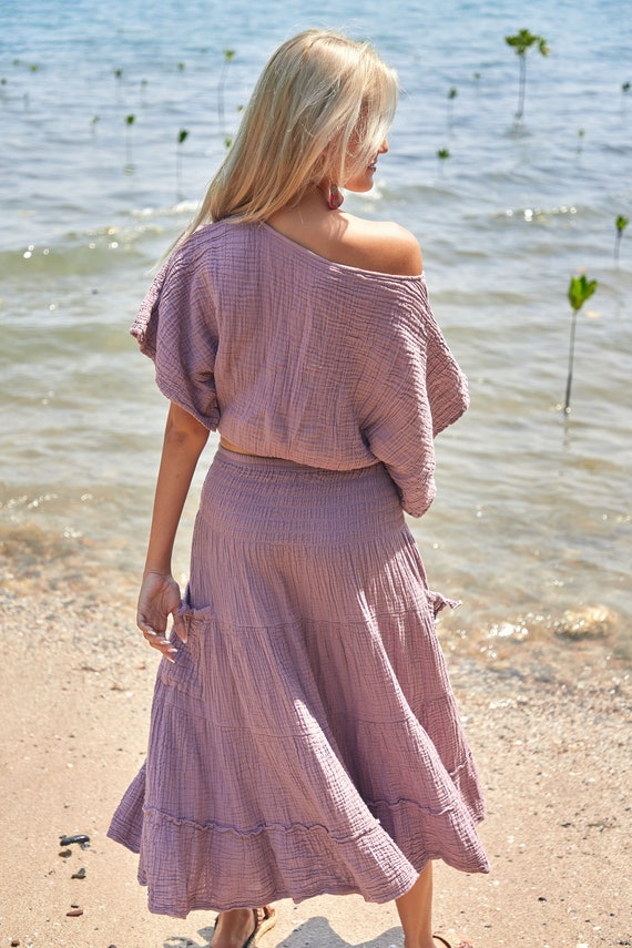 ボトムス Circle Skirt String/Hazy Lilac Brimfield High Waisted Tennis Spacedye Skirt - Lilac Petal Heather | Beyond Yoga
