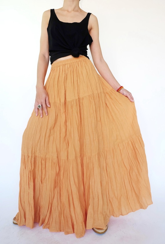 mamma mia orange maxi skirt