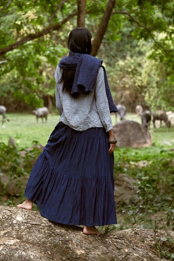 NO.5 Mujer Hippie Gypsy Boho Tiered Campesino Largo Maxi Falda | Etsy México