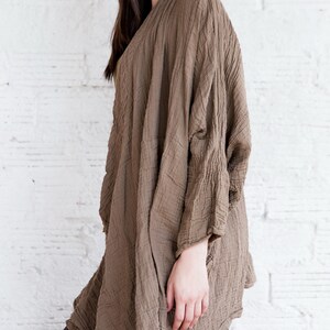 NO.243 Women's Kimono Sleeve Cardigan, Natural Fiber Flexible Cotton Loose Cardigan image 7