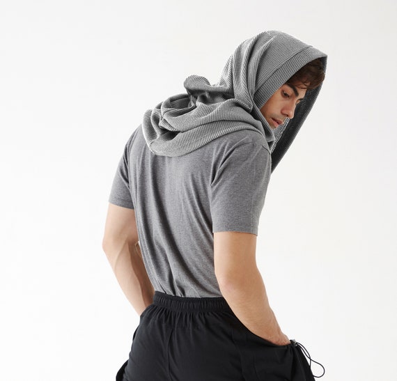 NO.97 Men's Hoodie Scarf, Hooded Cowl Buttons, Hooded Neck NO.97 Men's Hoodie Scarf, Hooded Cowl Buttons, Hooded Neck