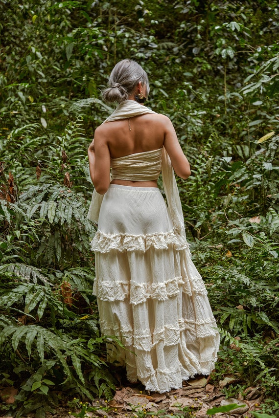 Falda Midi Faldas Elasticas Falda Blanca Larga Falda Midi Boho Con