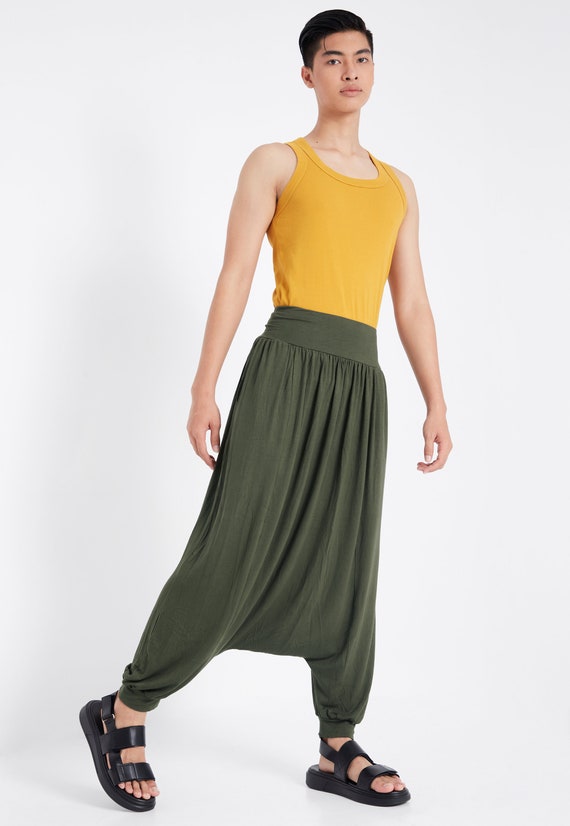 NO.306 Men's Softly Softly Drop Crotch Harem Pants, Low Crotch