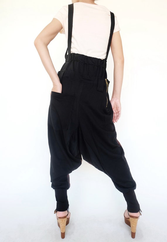 Wide Leg Suspender Pants for Women High Waisted Adjustable Tie Strap  Overalls Casual Pants Jumpsuit - Walmart.com