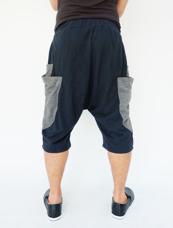 NO.233 Men's Sweatpants, Loungewear, Jogger Shorts, Drop Crotch Pants,  Urban Fashion, Unisex Short Pants in Blue -  Canada