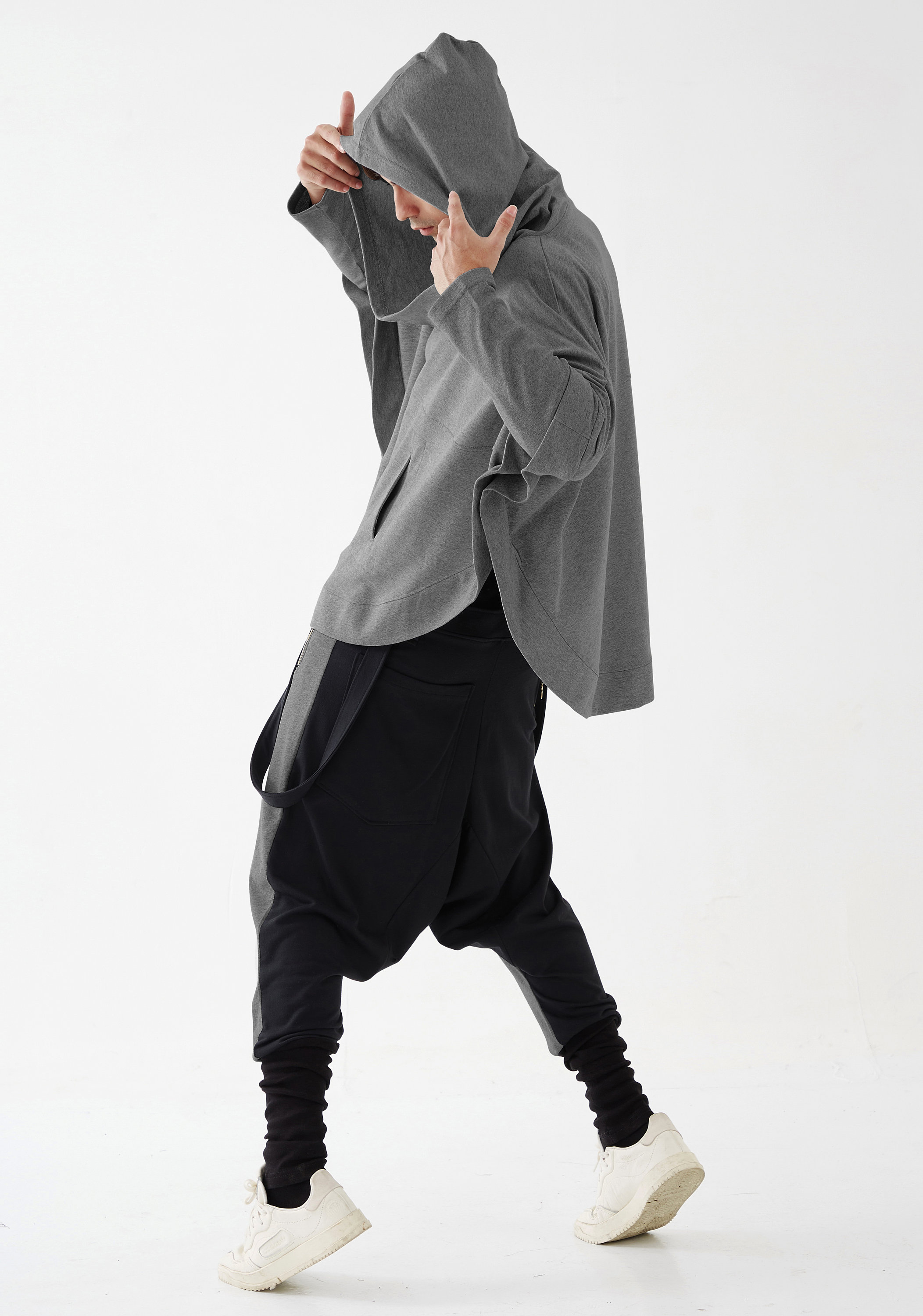 NO.176 Men's Dolman Sleeve Hoodie Sweater, Aesthetic Hoodie in