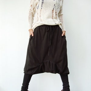 NO.58 Women's Drawstring Waist Low Crotch Harem Pants, Loose Harem Trousers, Unisex Pants in Charcoal image 2