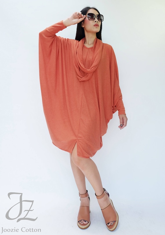 knee length dresses for ladies One-Shoulder Lace Detail Long Sleeve Dress with Scarf main image 1