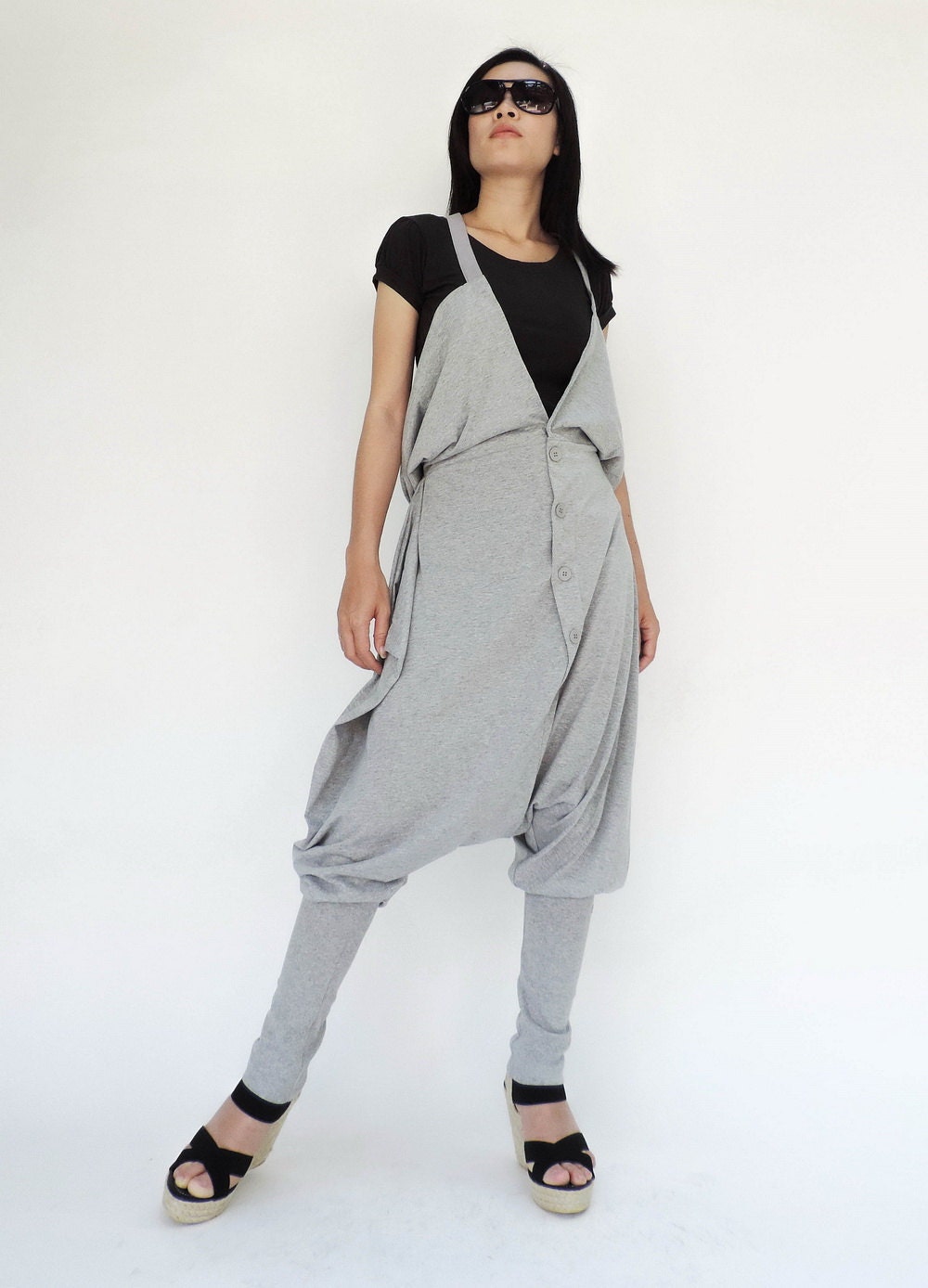 NO.87 Women's Foldover–waistband Low Crotch Harem Pants