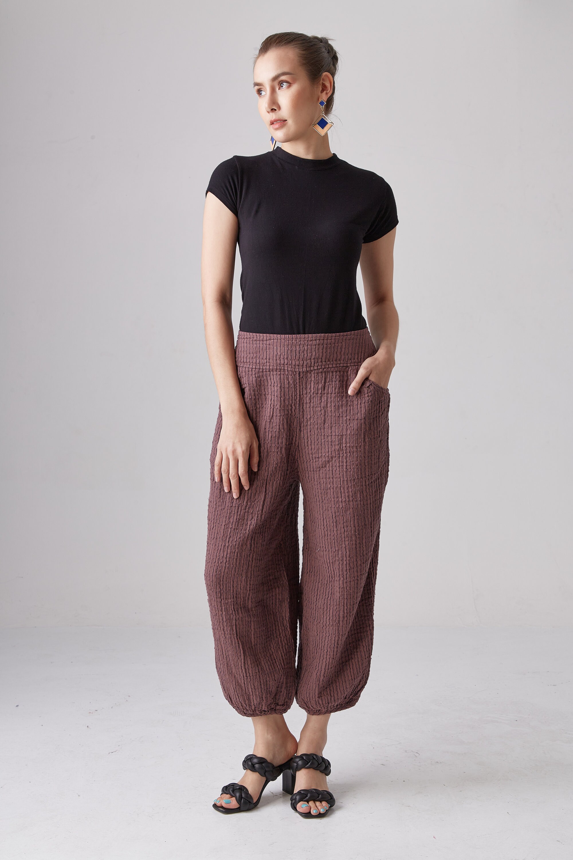 striped ankle pants