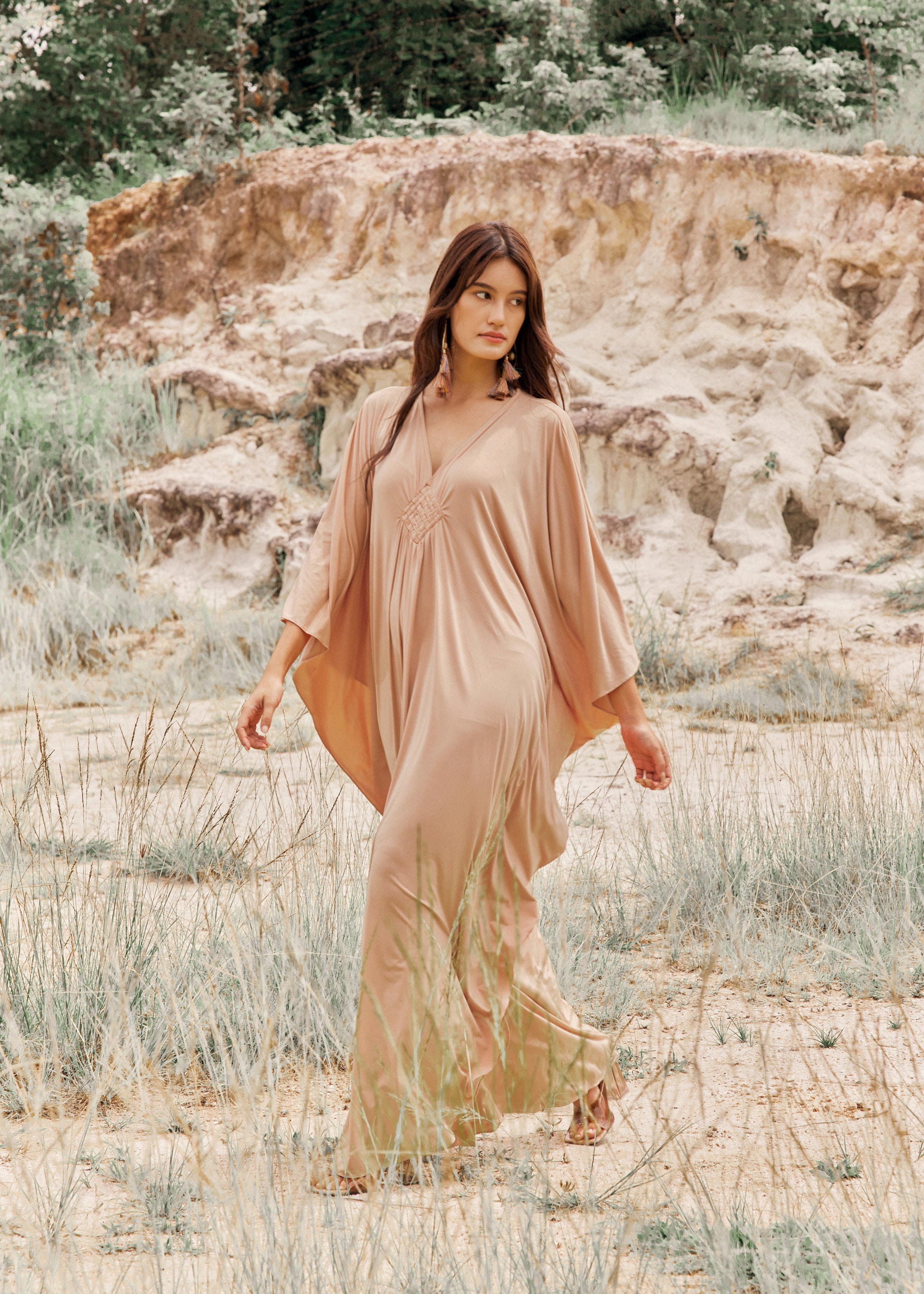 Vestido Midi Mujer Vestido Largo Bohemio De Playa Cómodo Y