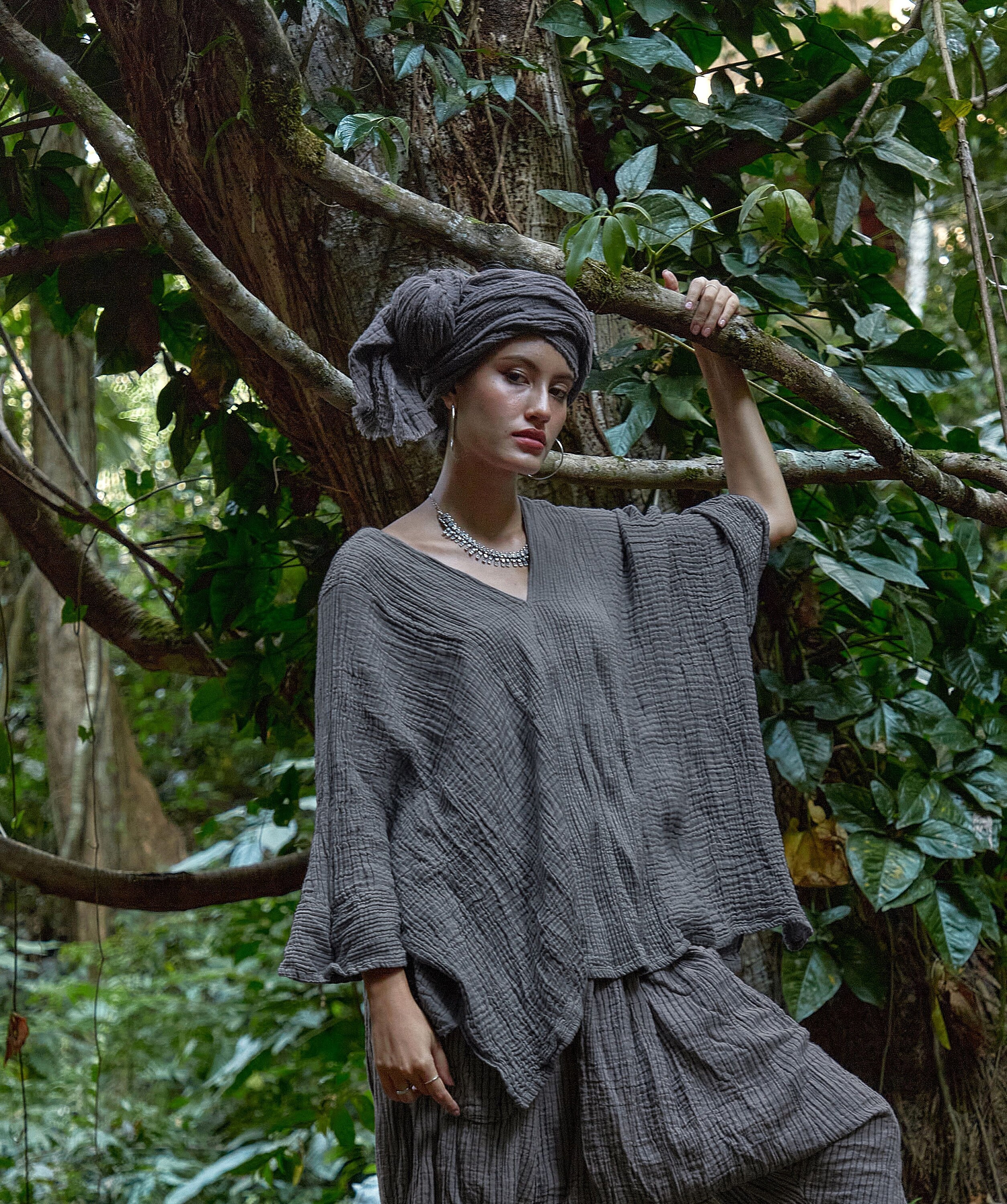 NO.276 Women's V Neck Kaftan Top, Loose Casual Summer Top