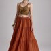 NO.5 Women's Hippie Gypsy Boho Tiered Peasant Long Maxi Skirt in Orange Ochre