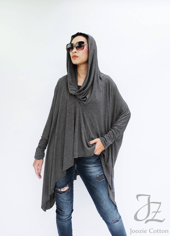 NO.158 Women's Slouchy Cowl Neck Top And Sleeveless Dress, Two Piece Sets, Matching Sets & 2 Piece Outfits, Mottled Gray Dress