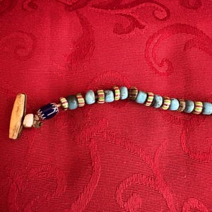 Antike venezianische Handelsperlen Kette - 6-Schicht Chevron & Hebron Glasperlen, Murano 19. Jh. / Rare 6-Layer Chevron Trade Bead Strand