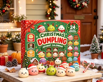 2026 Christmas Squishies Advent Calendar, 24‑Day Dumpling Fidget Toy Countdown Box, Xmas Stocking Stuffer, Collectible  Gift for Kids