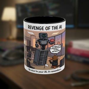 Die Rache der KI-Kaffeetasse – Drop-Table-Nutzerhumor für Programmierer