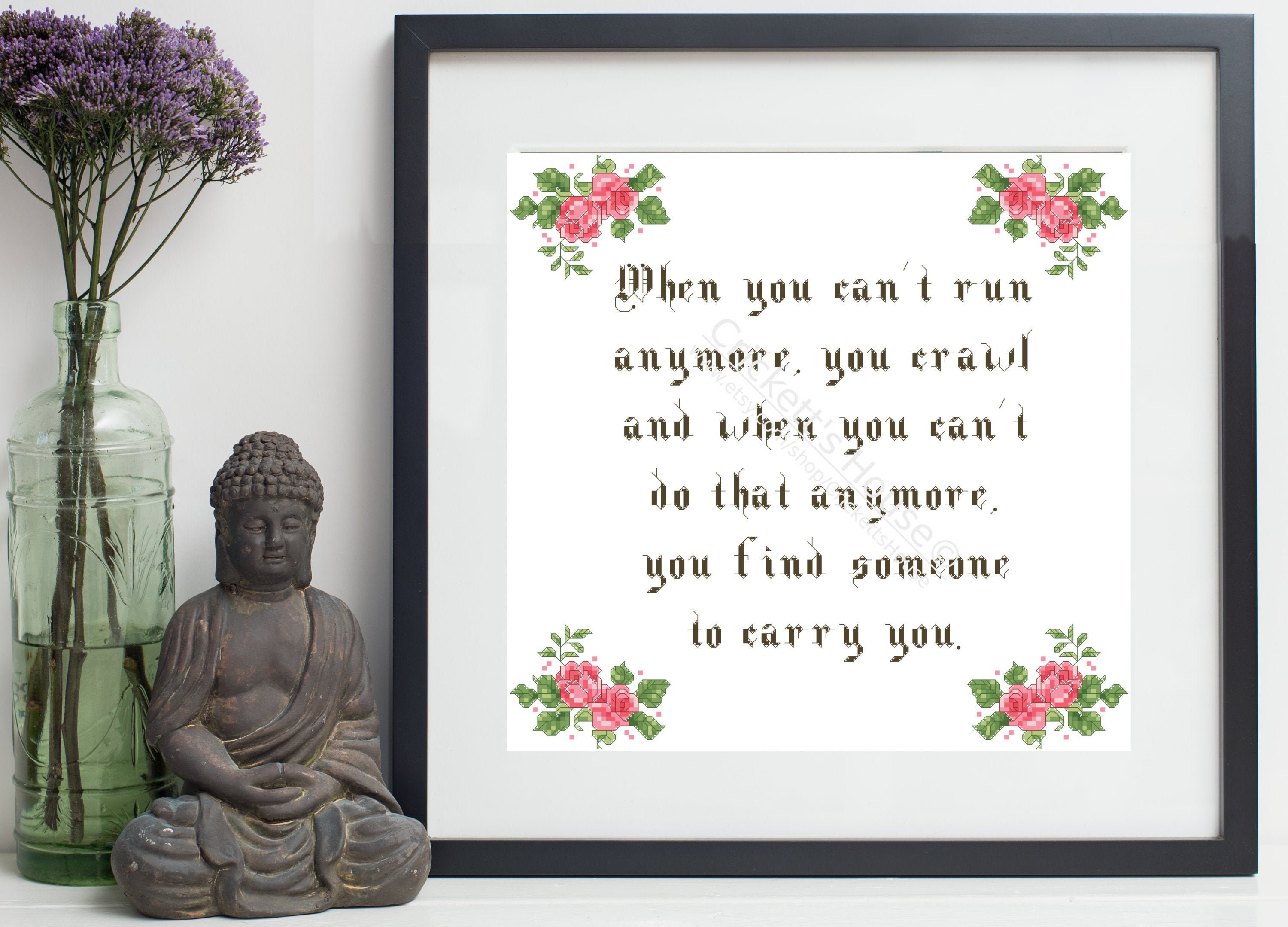 When You Can't Run Cross Stitch Pattern Quotes | Etsy
