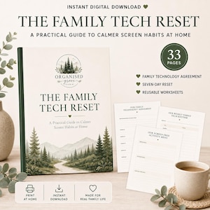 Kids Screen Time Reset Guide, Family Technology Agreement, Digital Detox Planner, Parenting Workbook PDF