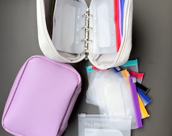 Porta medicinali da 7 giorni, ampio organizer settimanale per pillole, bustine rimovibili per pillole, organizer portatile per vitamine, ideale per viaggi e uso quotidiano.