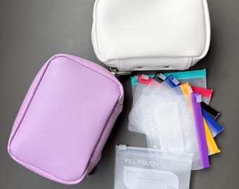 Portapillole rimovibili, grande organizer settimanale per pillole, custodia per medicinali da 7 giorni, organizer portatile per vitamine per viaggi e uso quotidiano