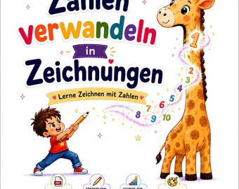 Zeichnen lernen mit Zahlen 1–10 | Zeichenbuch für Kinder 7–12 | Schritt für Schritt | Digitaler Download